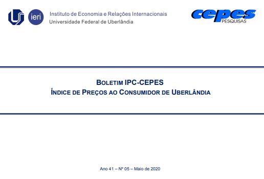 Capa do Boletim IPC-CEPES maio 2020